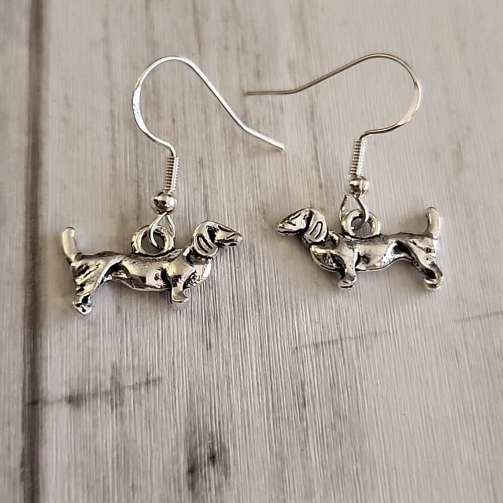 Dog Earrings 925 Post Daschund
